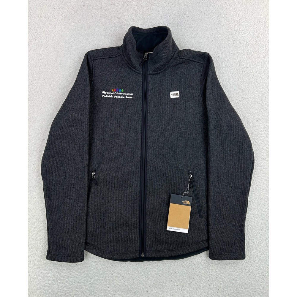 The North Face Crescent FZ Jacket Womens M Black Heather UCSF Fleece Zip Logo